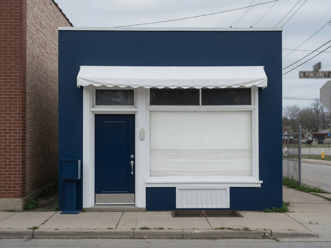 Freshly painted commercial storefront